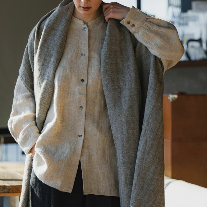 リネン生地の通販｜生地の森-綾織りラミーリネンウール25番手(旧：洗い