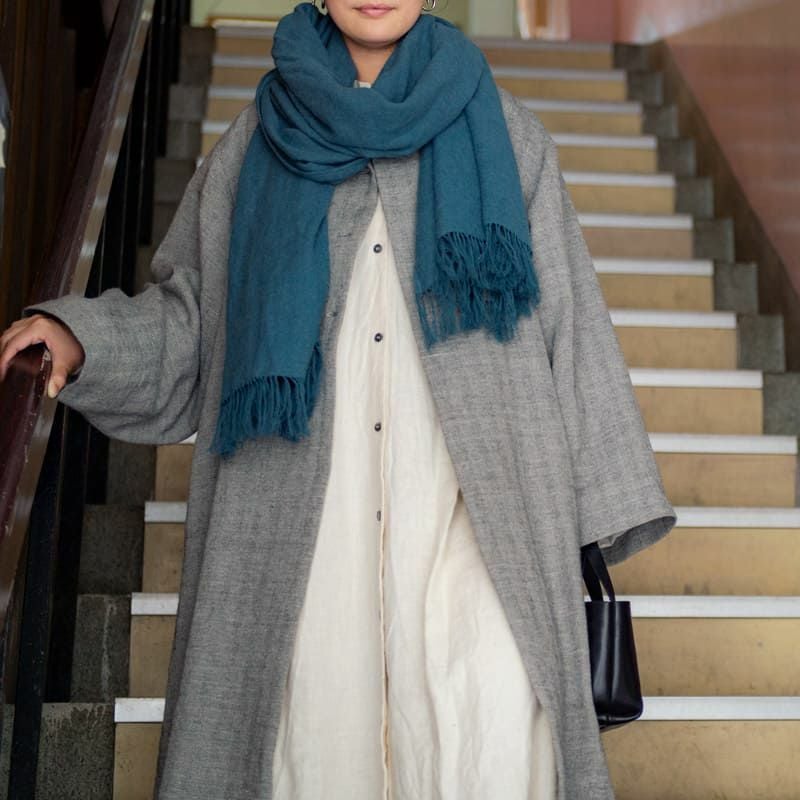 シェットランド ウールリネン ヘリンボン リネンウール リネン生地 布 冬