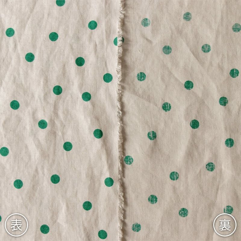 生地 布 | ベルギーリネン 40番手 ランダム ドットプリント-リネン生地