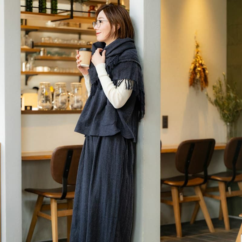 ヘリンボン リネン ウール 生地 ラミーリネンウールヘリンボン25番手