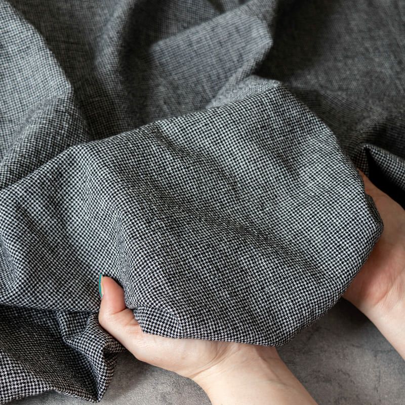 リネン生地の通販｜生地の森-【ワイド幅】 先染め 綿麻 千鳥チェック