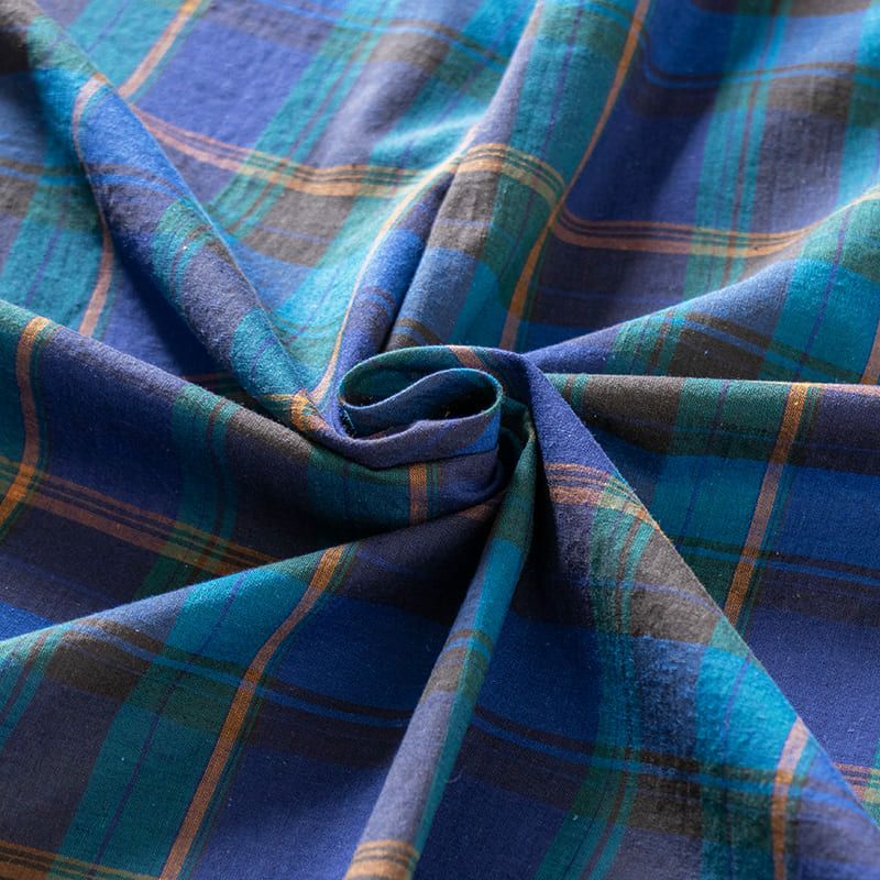 先染め 綿麻 マドラスチェック コットンリネン生地 生地の森