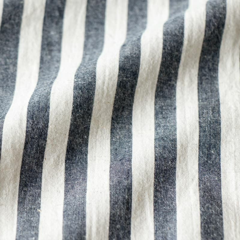 先染め 綿麻 ウェザー モノストライプ  コットンリネン生地 生地の森