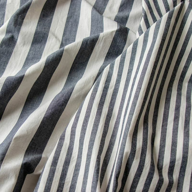 先染め 綿麻 ウェザー モノストライプ  コットンリネン生地 生地の森