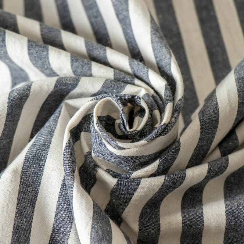 先染め 綿麻 ウェザー モノストライプ  コットンリネン生地 生地の森