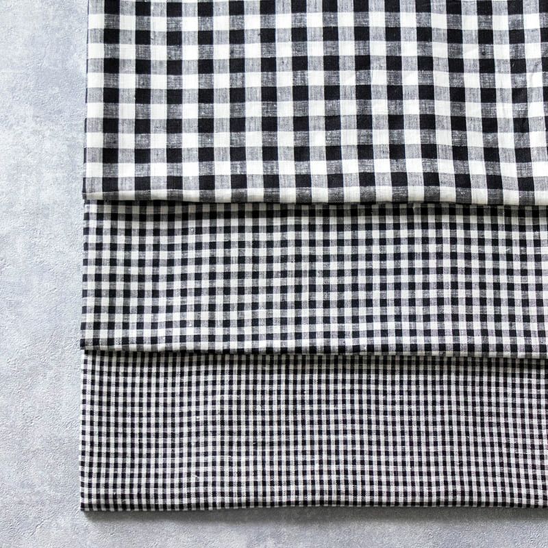  ■■　これは生地サンプルです　■■ 先染めリネン60番手 モノギンガム