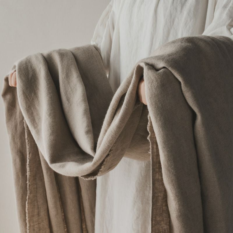 【20周年限定企画】ラミーリネンツイル起毛 「Wam（和む）」/ベージュ【2mカット品 送料無料 お試し特価】 生地の森