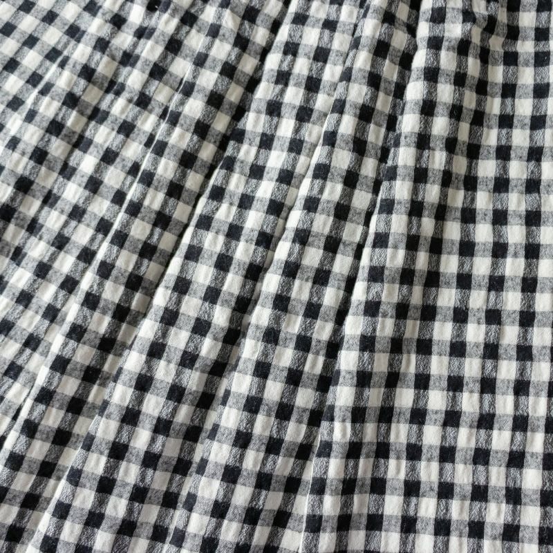 先染め綿麻ウールシャギーギンガムチェック コットンリネン 生地の森
