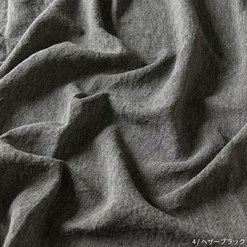 4/ヘザーブラック 平織りラミーリネントップ25番手 杢グレー 生地の森