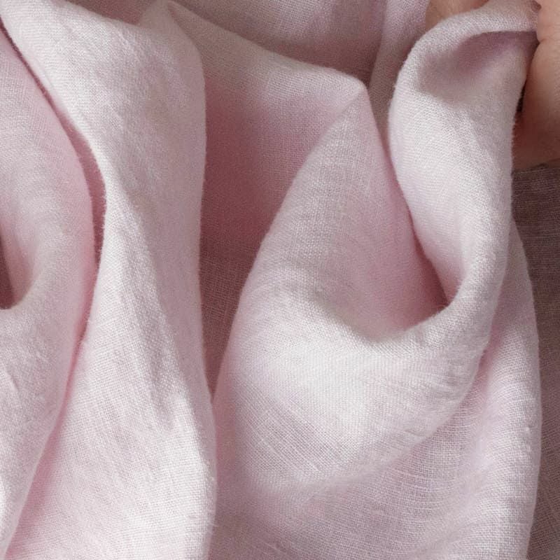 【20周年限定モデル】無地染めフレンチリネン(両面ピーチ仕上げ)「リノクルール・ネージュ（Lino Couleur・Neige）」シュクレ 起毛 リネン生地 ピンク 生地の森