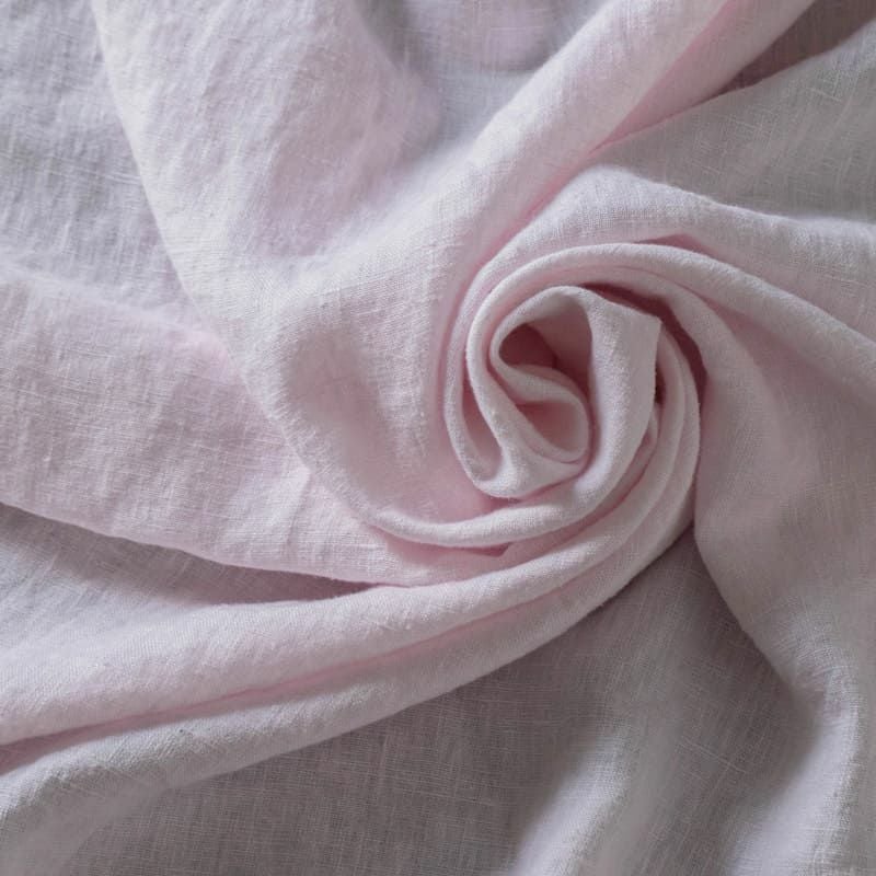 【20周年限定モデル】無地染めフレンチリネン(両面ピーチ仕上げ)「リノクルール・ネージュ（Lino Couleur・Neige）」シュクレ 起毛 リネン生地 ピンク 生地の森