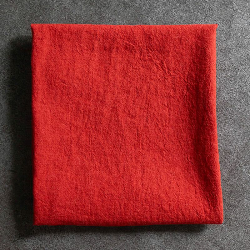 【限定版】平織りラミーリネンウールキャンバス25番手　特別色 ガーネットレッド 秋冬