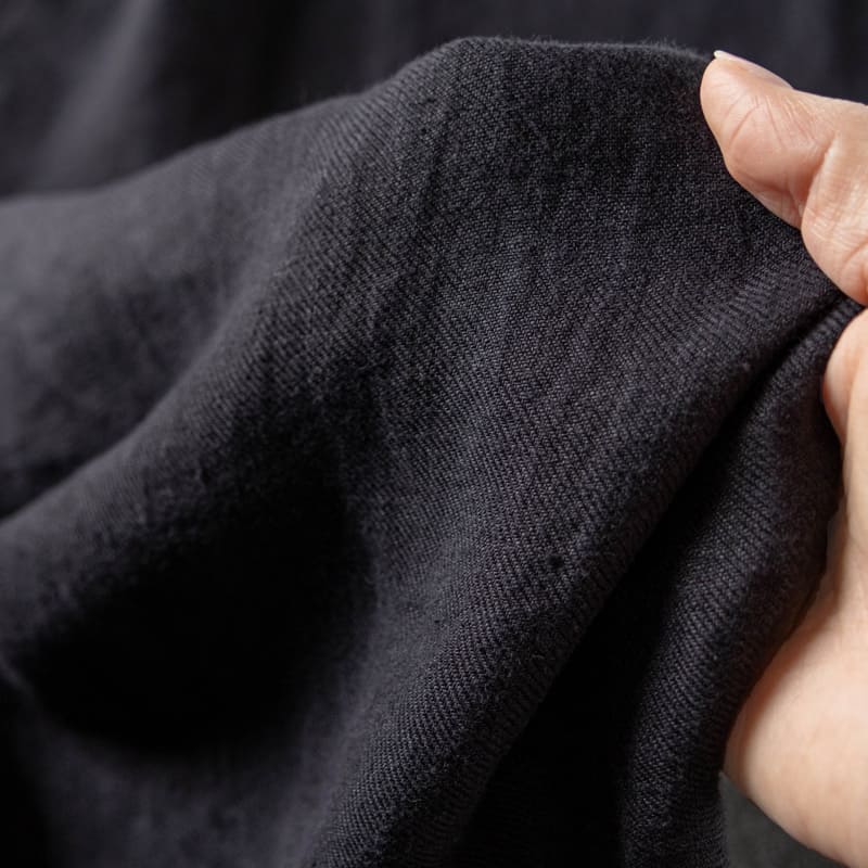 洗いこまれた綾織りベルギーリネン40番手【限定色】ブラックベリー